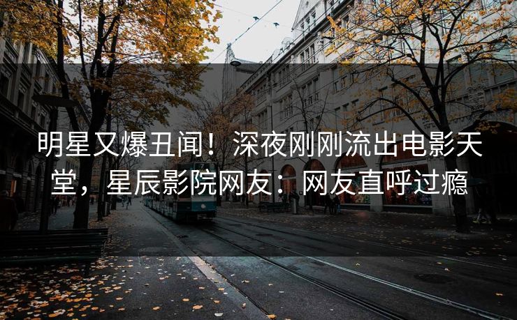明星又爆丑闻！深夜刚刚流出电影天堂，星辰影院网友：网友直呼过瘾