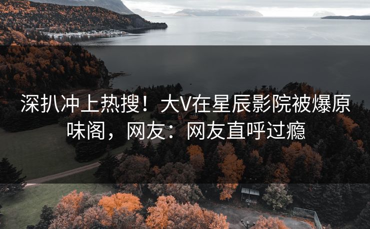 深扒冲上热搜！大V在星辰影院被爆原味阁，网友：网友直呼过瘾